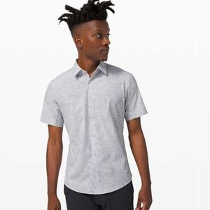 Lululemon “Airing Easy” Short Sleeve Shirt Ventlight Mesh Gray Marble Like New!